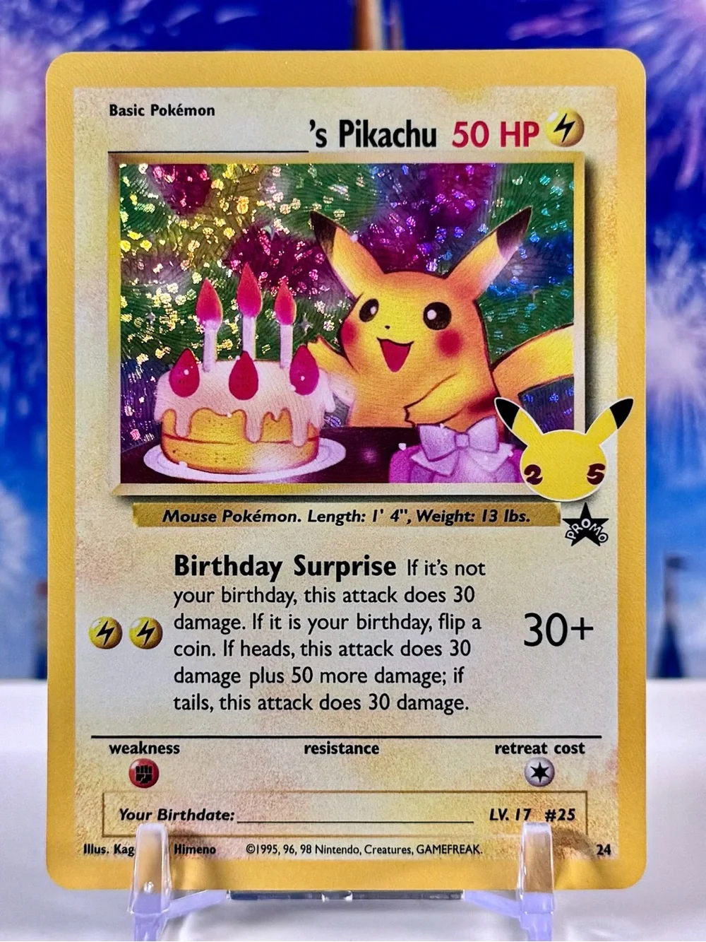 Pokémon TCG ______'s Pikachu 24/53 Celebrations: Classic Collection Holo Promo